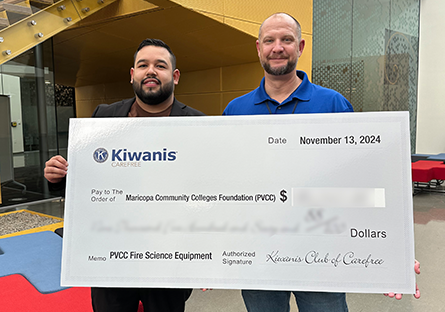 Kiwanis Club of Carefree Strengthens PVCC Fire Science Program with Generous Donation